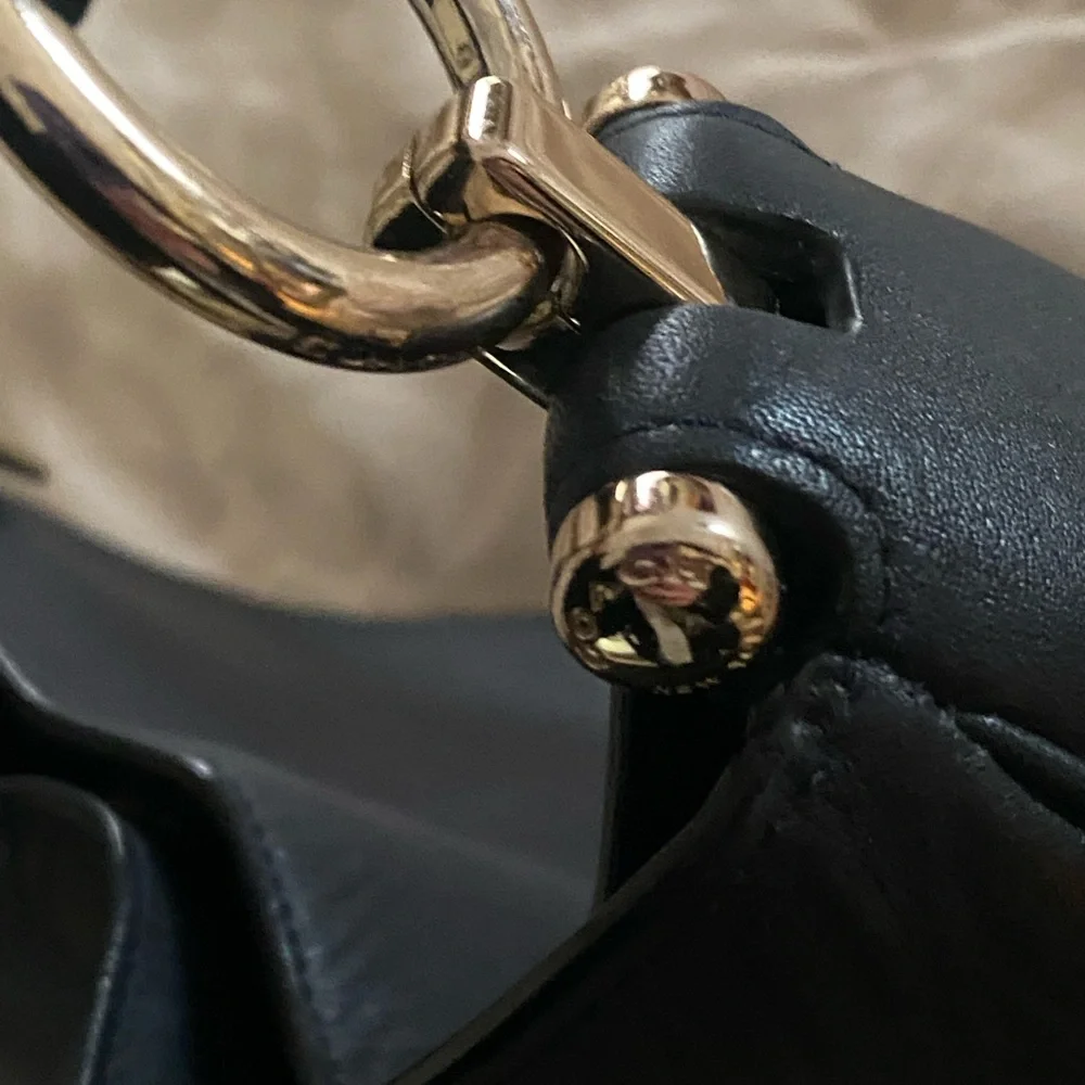 Coach Nomad Glovetanned Navy Leather Hobo Bag